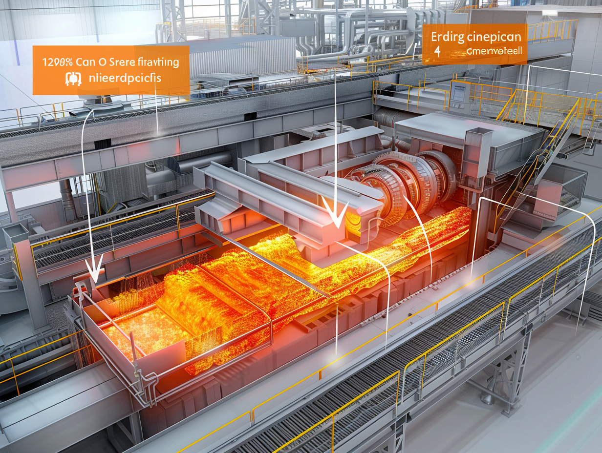 Reheat furnace in operation for energy-efficient steel production